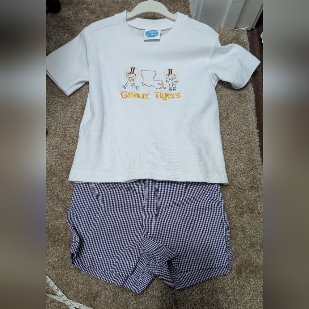 LSU Spirit Short Set, Size 18 Months